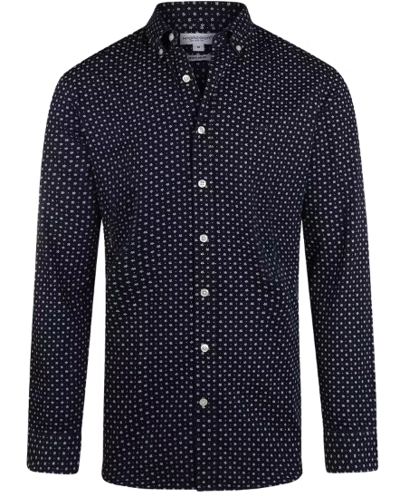 McGregor Indigo Shirt Men's Navy - Regular Fit - 100% Cotton - Size L