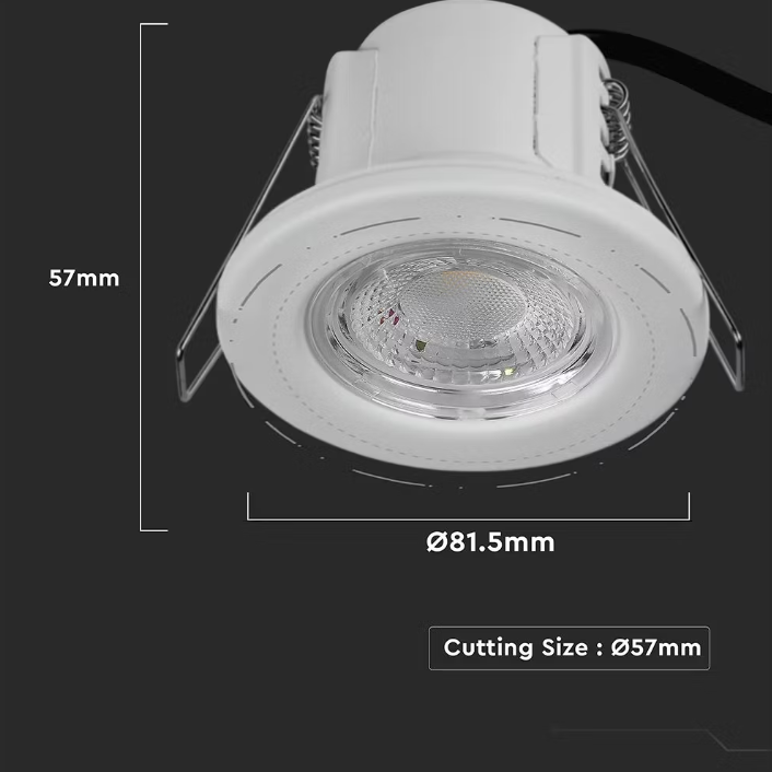V-Tac VT-885 Spot encastré rond blanc 81,5 x 57 mm | Samsung LED | 5 W | 3000/4000 K | IP65