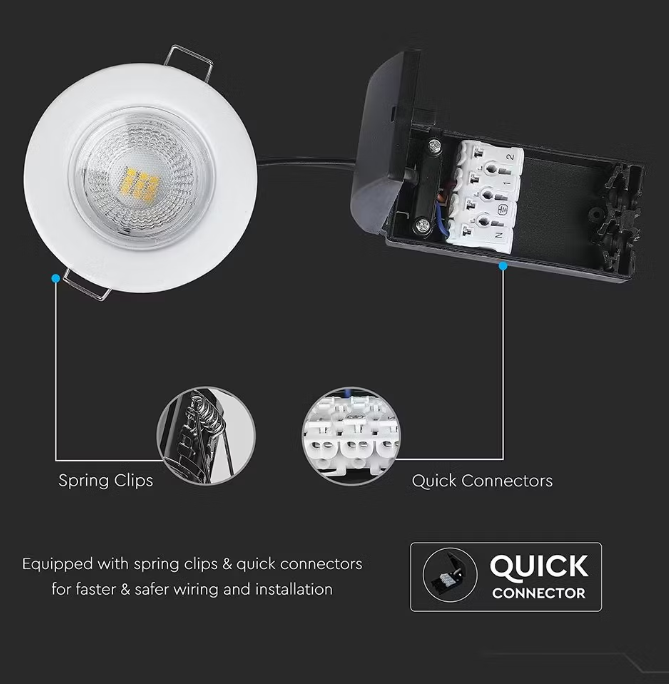 V-Tac VT-885 Spot encastré rond blanc 81,5 x 57 mm | Samsung LED | 5 W | 3000/4000 K | IP65