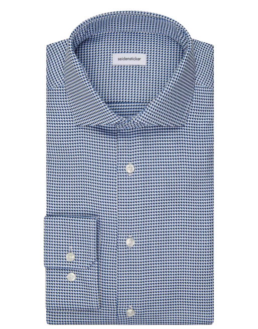 Seidensticker Shirt Regular Fit - Spread Kent |-Mid Blue - Size 42 - 100% Cotton