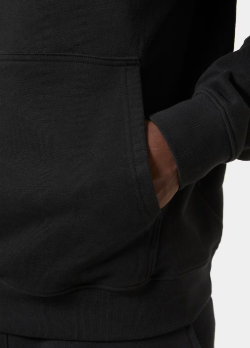 helly hansen core graphic hoodie men - taille M - noir - 80% coton / 20% polyester - regular fit