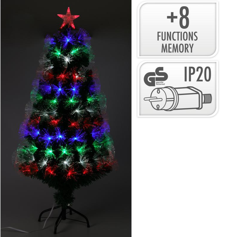 Sapin de Noël décoratif en fibre de verre 60x33 cm - multicolore - avec minuterie et fonction de programmation