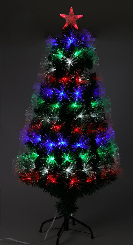 Sapin de Noël décoratif en fibre de verre 60x33 cm - multicolore - avec minuterie et fonction de programmation