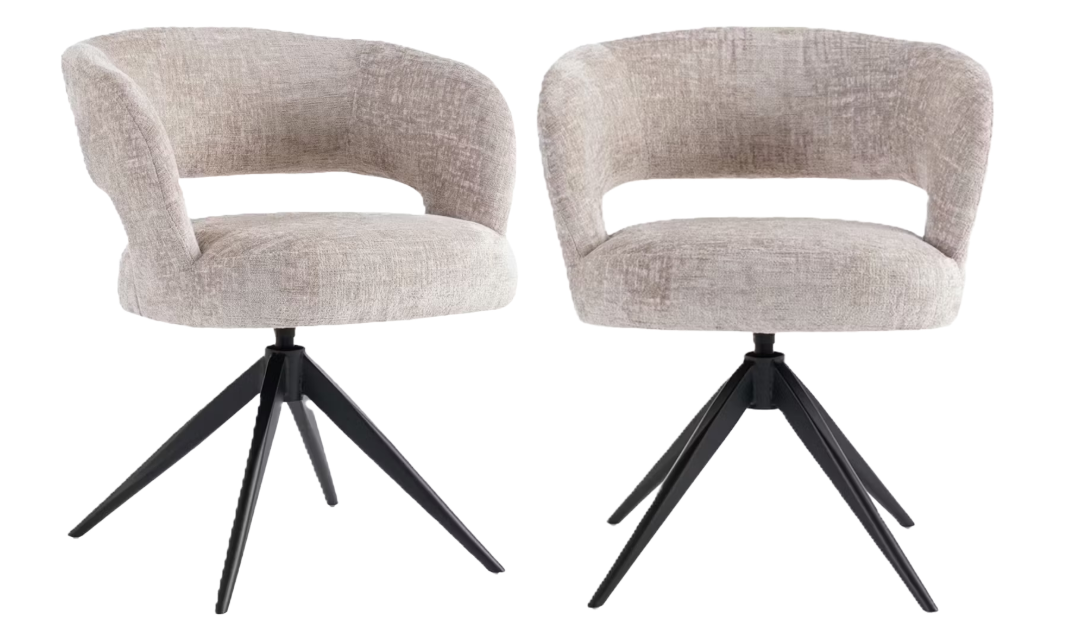 Criks Design Coco Chaise de salle à manger - beige - 62x61x77 cm - 2 pièces