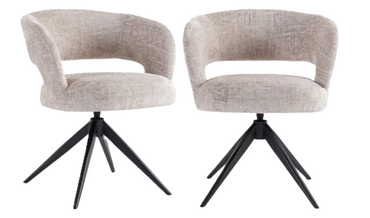 Criks Design Coco Chaise de salle à manger - beige - 62x61x77 cm - 2 pièces