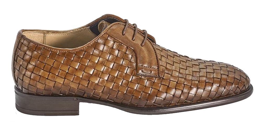Giorgio Bufalino Chaussures en cuir tressé - Cognac - taille 47 - Style et luxe à l'italienne