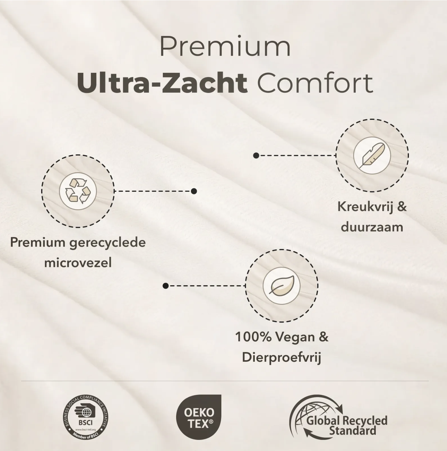 Sjumo Splittopper Drap-housse - soyeux - 180x200/210 cm - Natural Dune