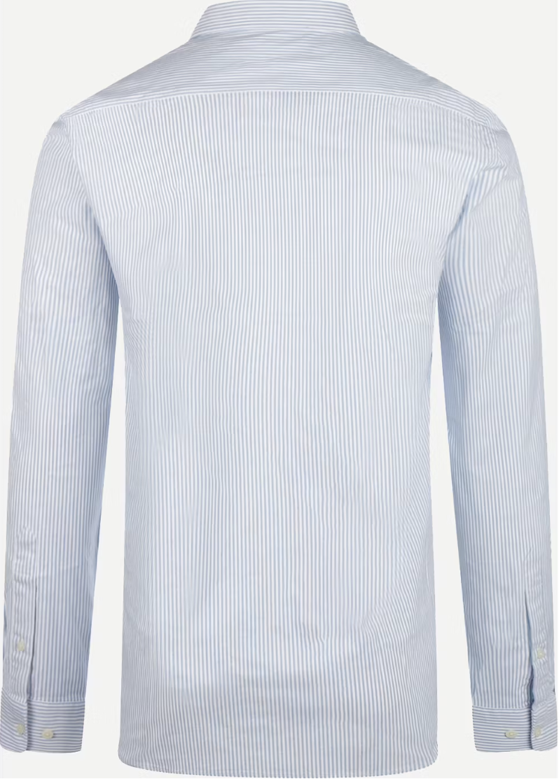McGregor Stretch Oxford Small Stripe Shirt Men - taille M - bleu clair - manches longues