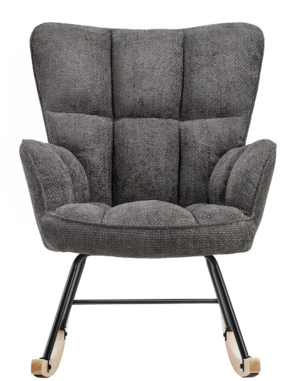 tectake Fauteuil à bascule Torve - Tapissé - Style scandinave - Gris