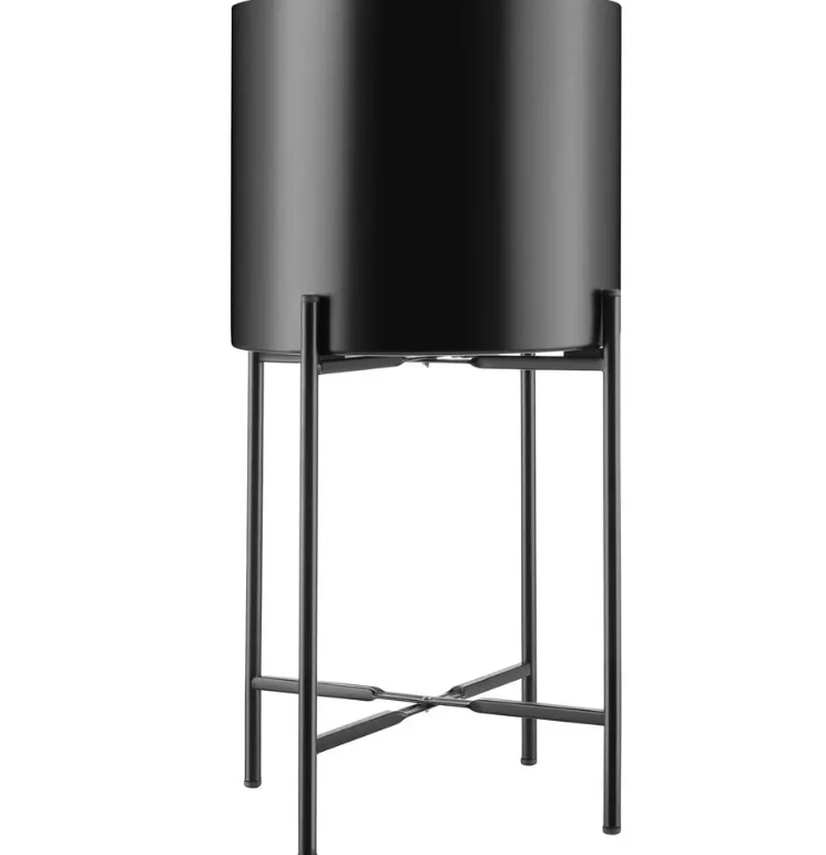 tectake Support pour plantes Mine - Lot de 2 - Acier peint par poudrage - Noir
