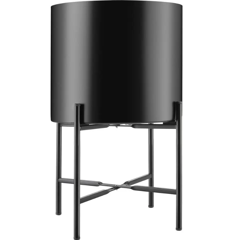 tectake Support pour plantes Mine - Lot de 2 - Acier peint par poudrage - Noir