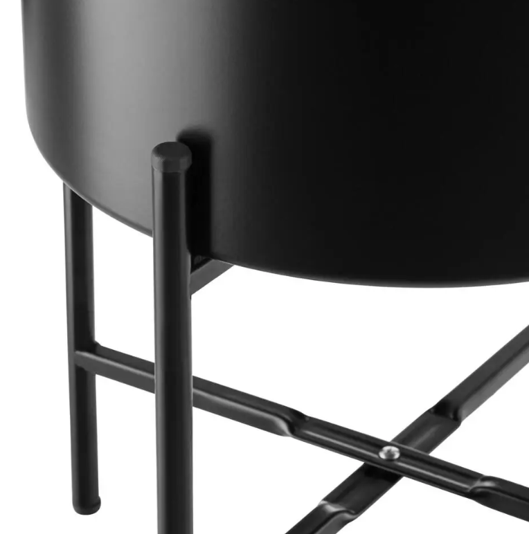 tectake Support pour plantes Mine - Lot de 2 - Acier peint par poudrage - Noir