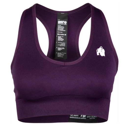 Soutien-gorge de sport sans couture Neiro - Violet - M/L - Soutien moyen - Coussinets amovibles