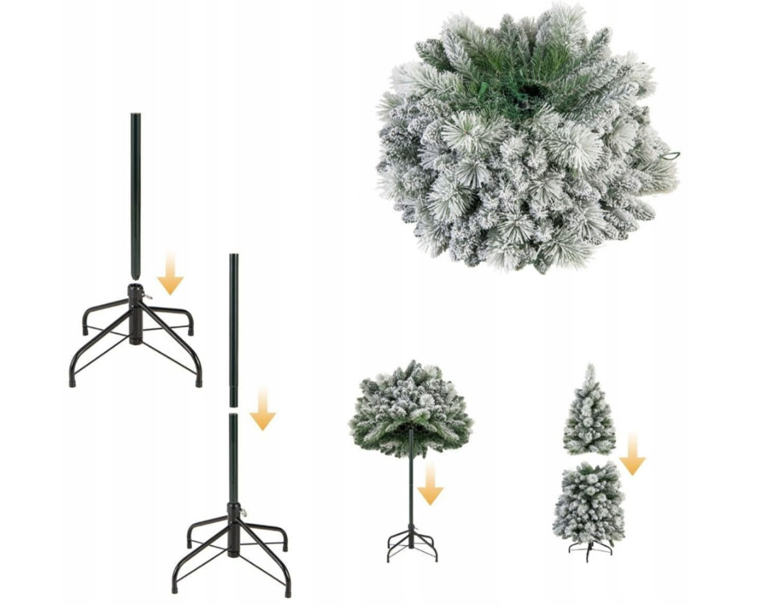 Coast Artificial Christmas tree with LED lights - 150 cm - vert/blanc - winter look