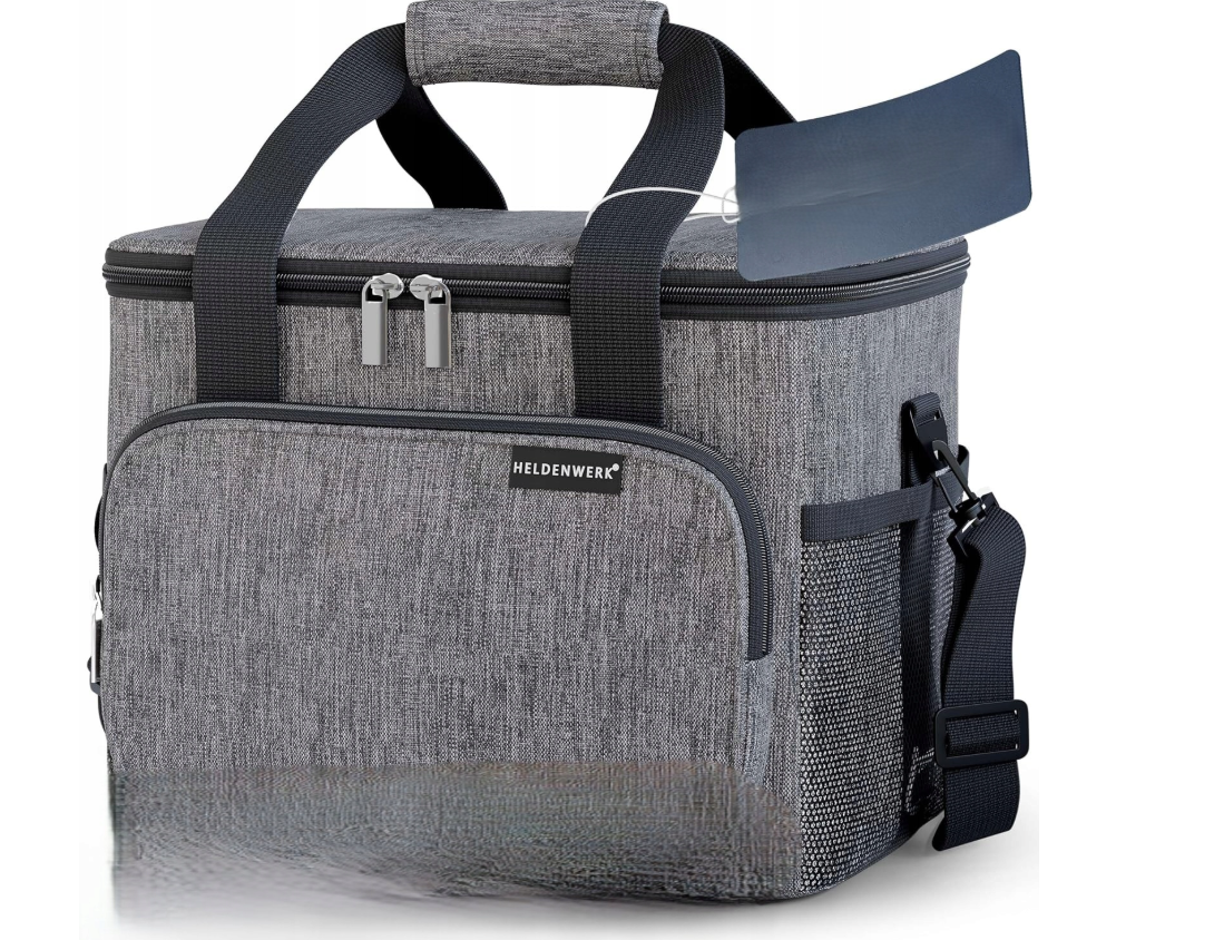 Heroism - sac à lunch thermique isolé - 20L - gris - 34 x 26 x 26 cm - sac isotherme spacieux avec sangle de transport