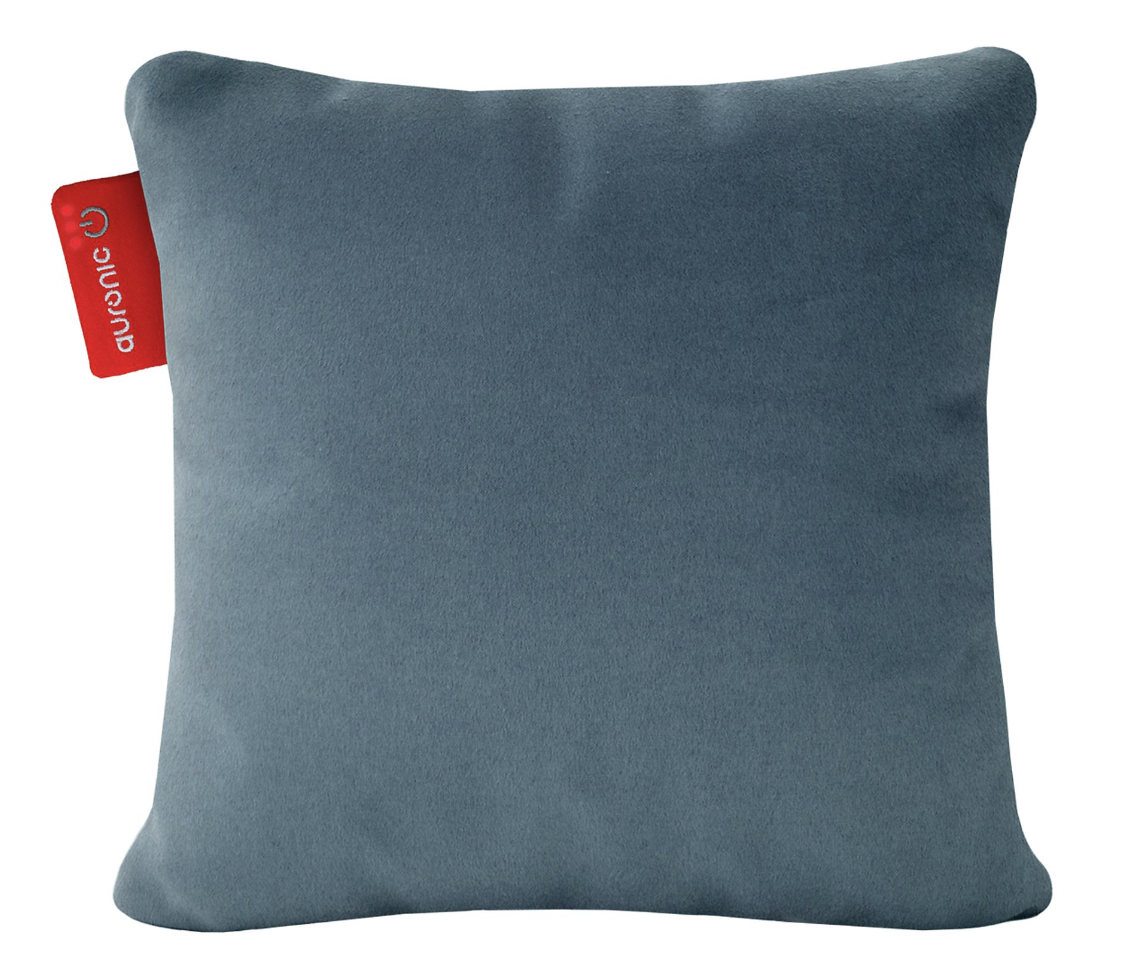 Auronic Oreiller chauffant électrique Classic - Infrarouge - Rechargeable - 45x45 cm - Bleu