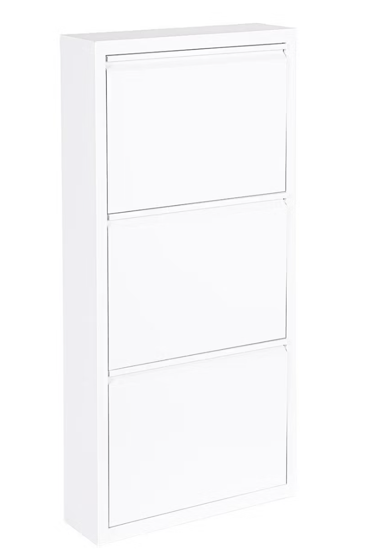 Bizzotto Eyvin étagère à chaussures trois compartiments - blanc - 50 x 15 x 106 cm