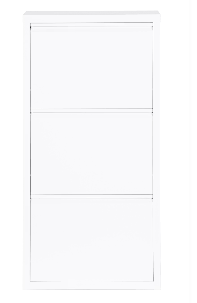 Bizzotto Eyvin étagère à chaussures trois compartiments - blanc - 50 x 15 x 106 cm