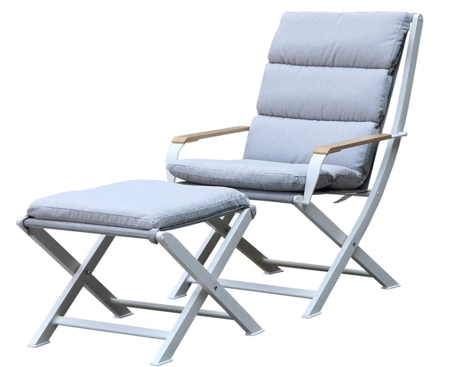 Westfield Outdoors Chaise longue Amber avec ottoman 73,5 x 63 x 90 cm - bleu clair
