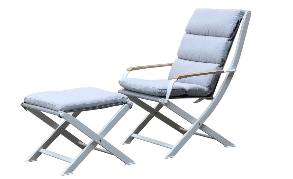Westfield Outdoors Chaise longue Amber avec ottoman 73,5 x 63 x 90 cm - bleu clair