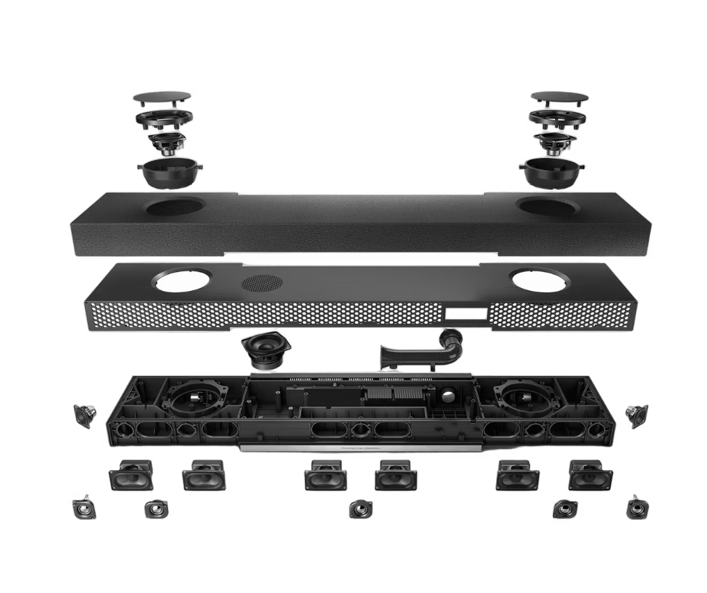 Porsche Design Soundbar PDB90 5.1.2 Dolby Atmos DTS-X - Noir - 1200 x 210 x 88 mm