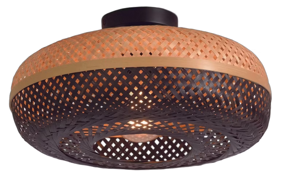 Good&Mojo Plafonnier Palawan bambou noir - Ø40 x 15 cm