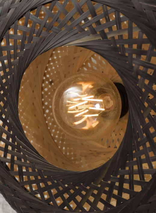 Good&Mojo Plafonnier Palawan bambou noir - Ø40 x 15 cm