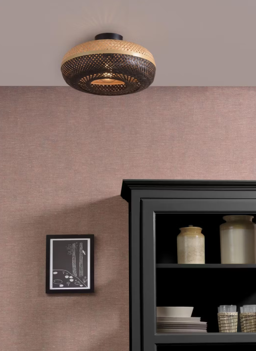 Good&Mojo Plafonnier Palawan bambou noir - Ø40 x 15 cm