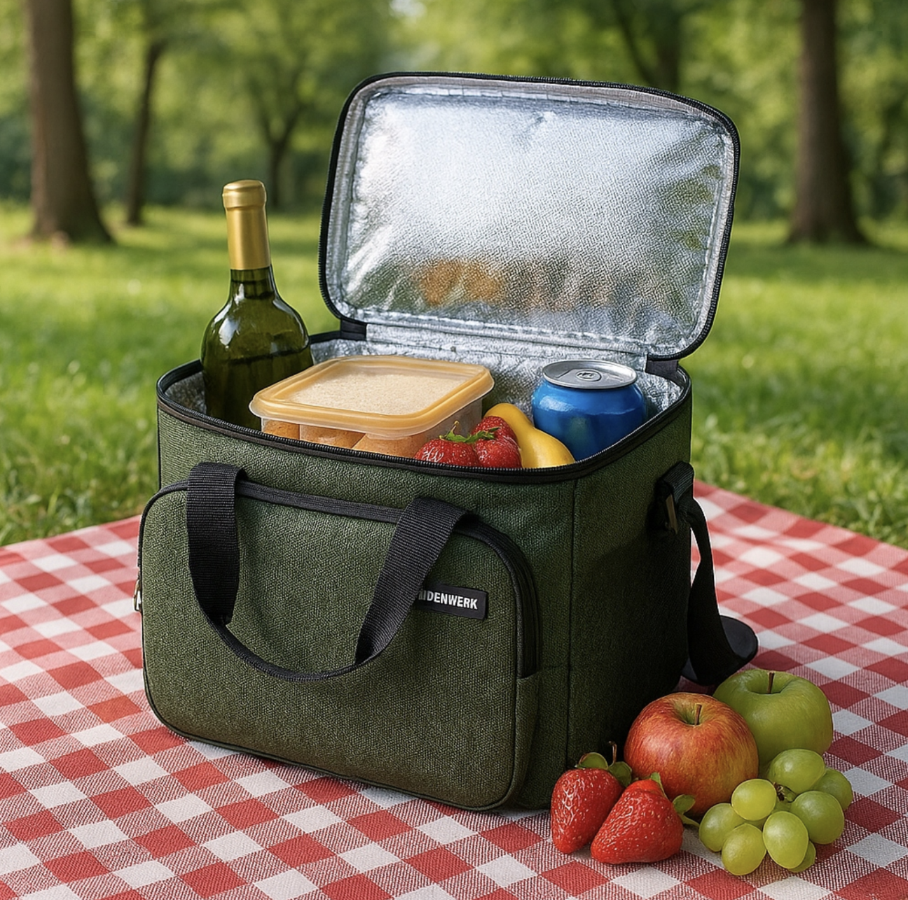 Herowerk thermo bag lunch et picnic bag - 10L - 29x22x20 cm - gris clair - sac isotherme pour la plage et la glacière