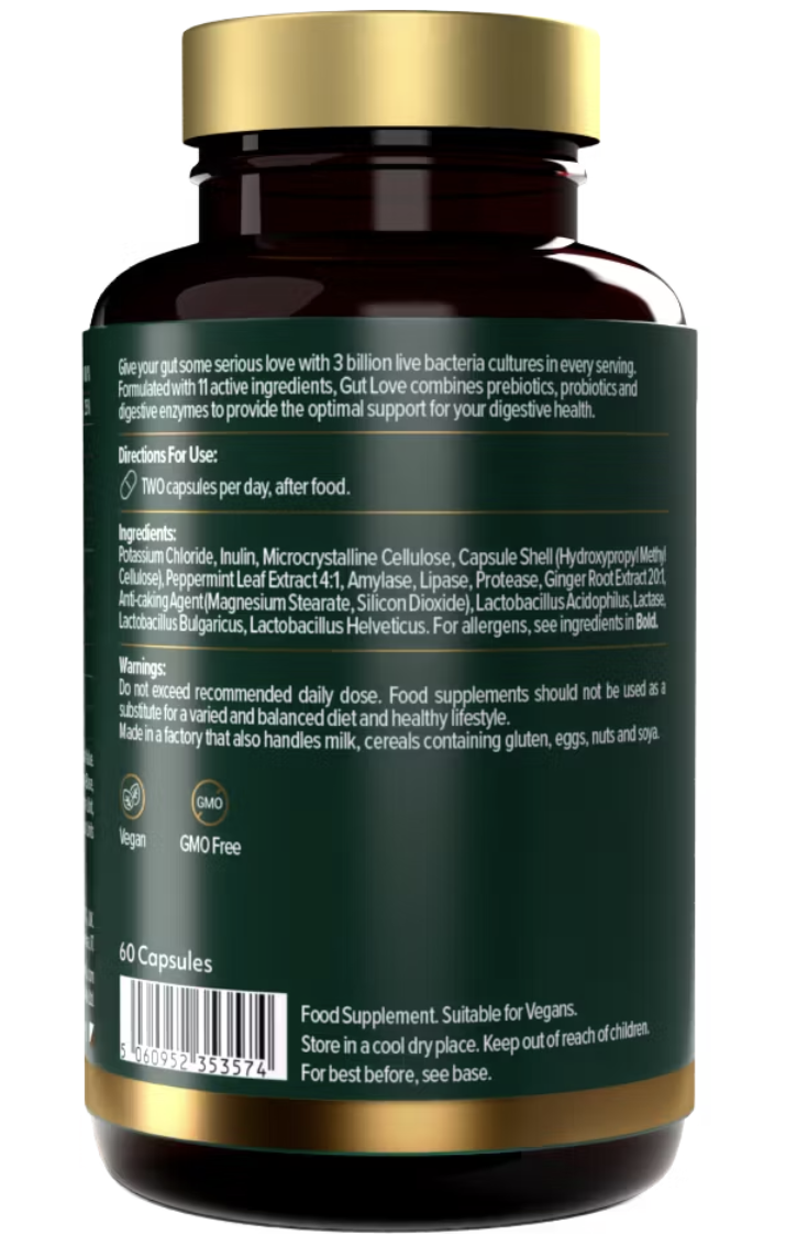 Protein Works Gut Love Bowel Balance Capsules - 60 pièces - Probiotiques, prébiotiques et enzymes