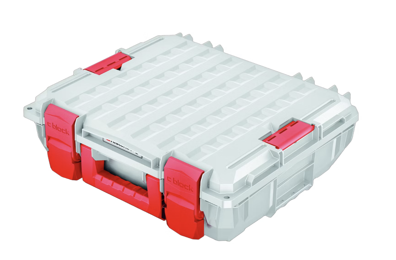 Kistenberg C Block Pro tool case - système de rangement modulaire robuste - 450 x 380 x 135 mm - gris
