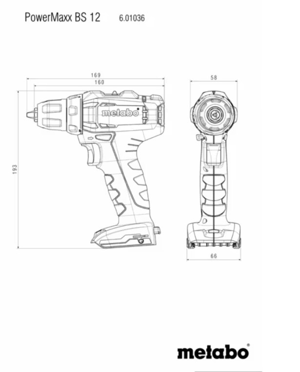 Metabo PowerMaxx 12V Perceuse sans fil - 40 Nm - Tête de perçage 1-10 mm - Compact - Vert/Noir