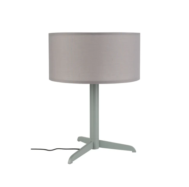 Zuiver Shelby Lampe à poser - Gris - 48 x 36 cm - Design minimaliste avec abat-jour en tissu