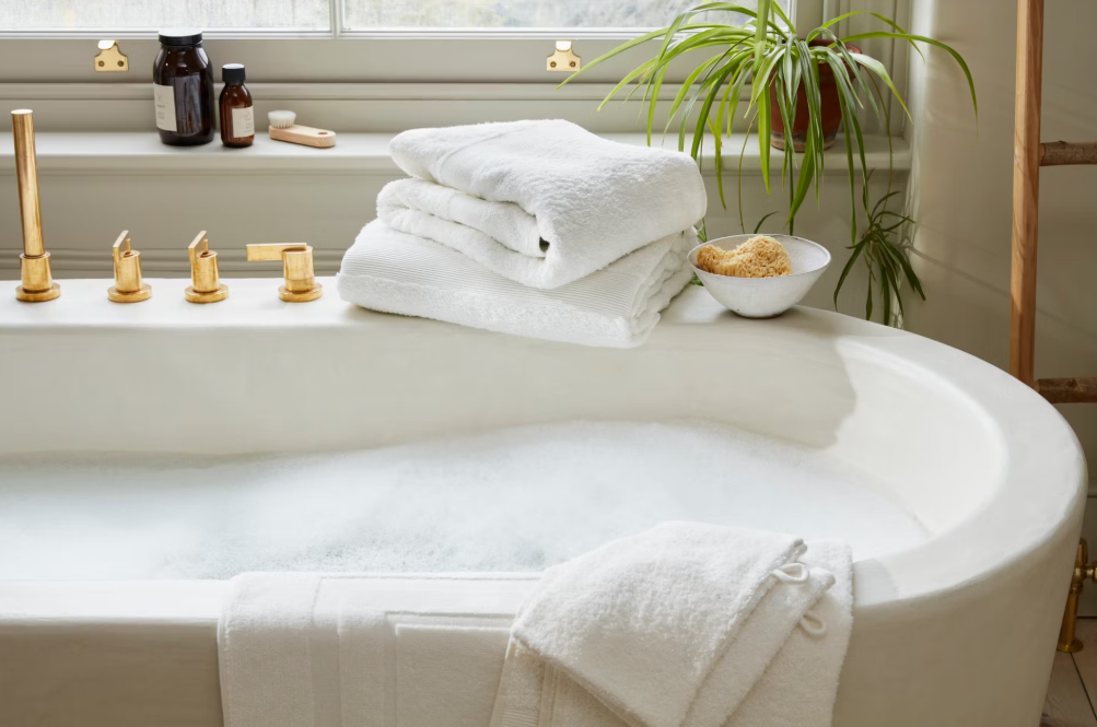 Lot de 6 serviettes de bain Jalla - 70 x 130 cm - Naturelles - 100% coton de luxe - Extra douces et très absorbantes