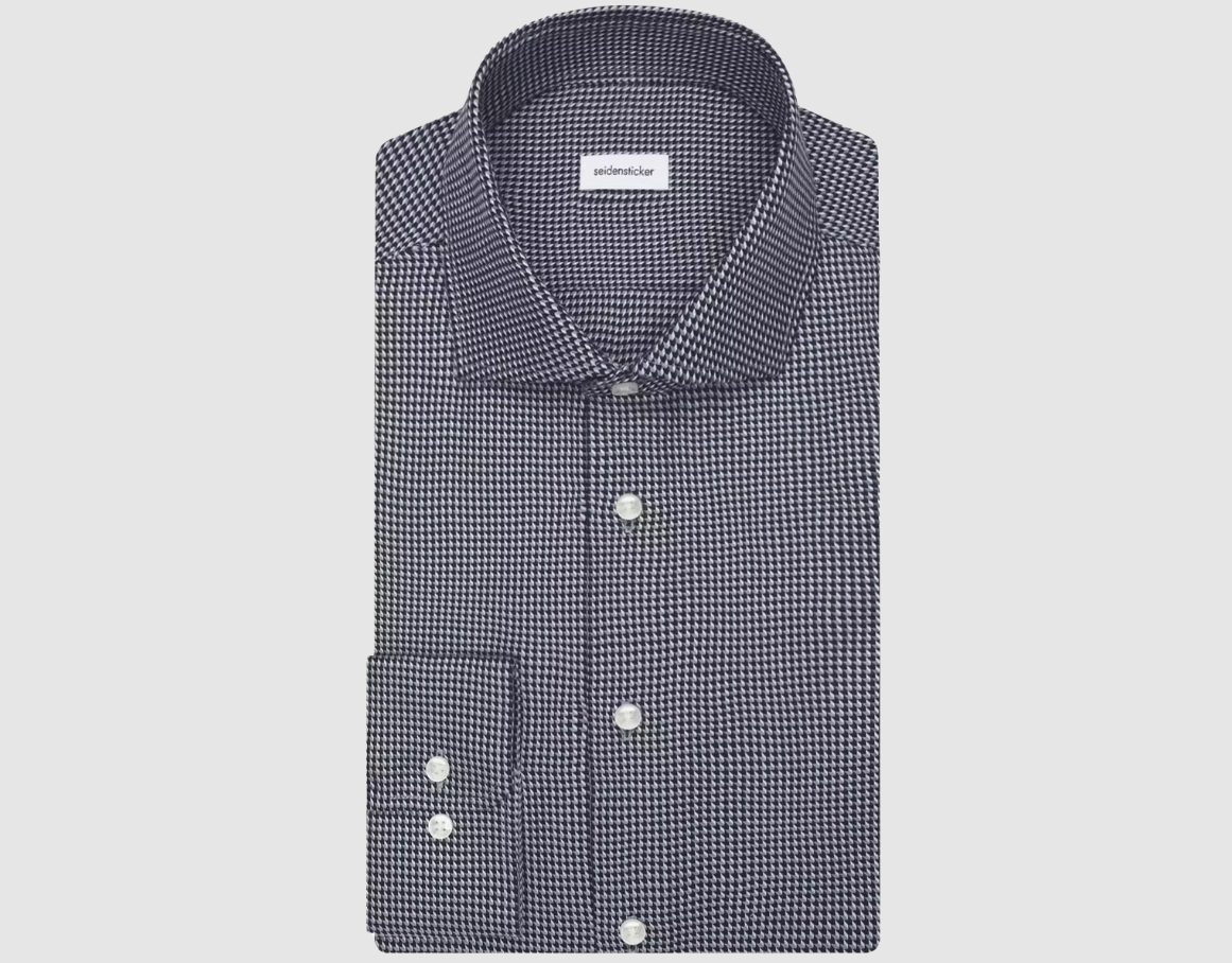 Seidensticker - Spread Kent Business Shirt - Slim Fit & Non-Iron - Navy - Size 39