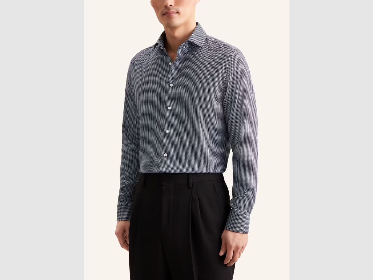 Seidensticker - Spread Kent Business Shirt - Slim Fit & Non-Iron - Navy - Size 39