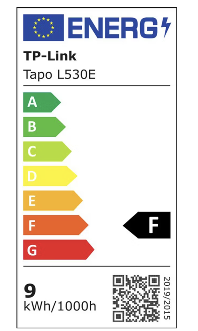Tapo Wifi Lampe LED L530E E27 A60 115 × 60 mm - Couleurs blanches et lumineuses ajustables