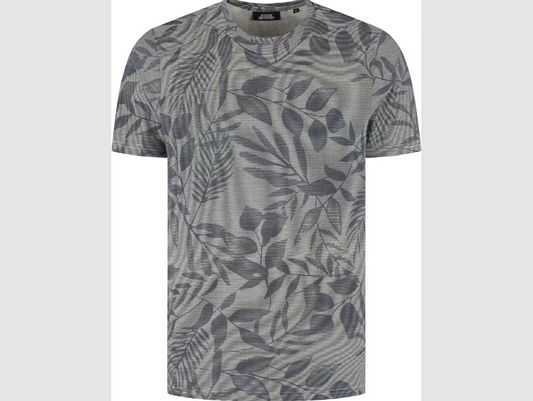 Boston Brothers - T-shirt en jersey imprimé sur toute la surface - Doux et confortable - Bleu marine - Taille M