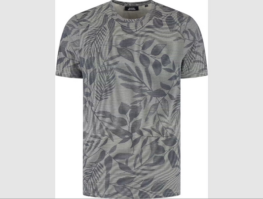 Boston Brothers - T-shirt en jersey imprimé sur toute la surface - Doux et confortable - Bleu marine - Taille M