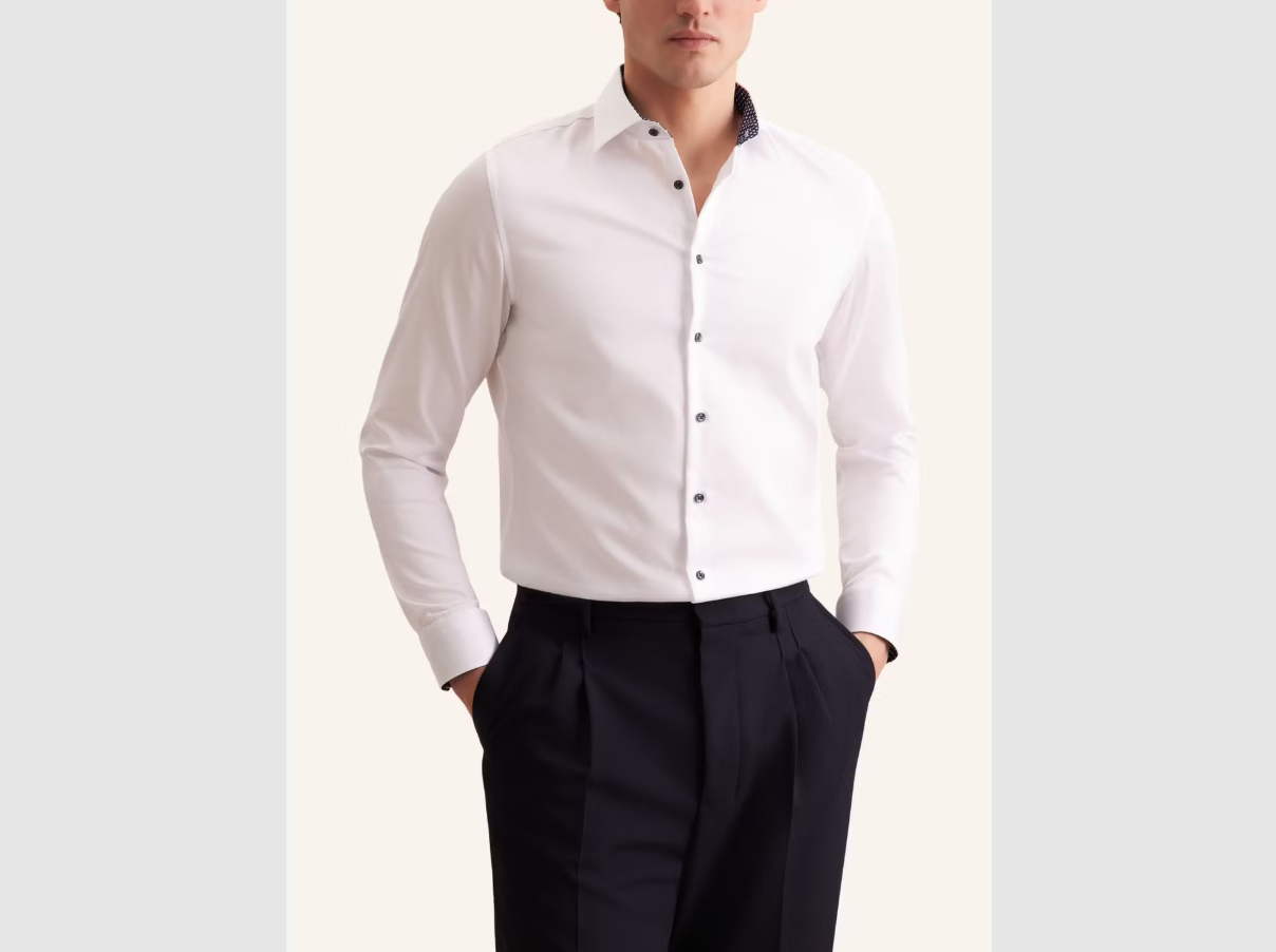 Seidensticker - New Kent Business Shirt - Slim Fit & Iron Free - White - Size 43