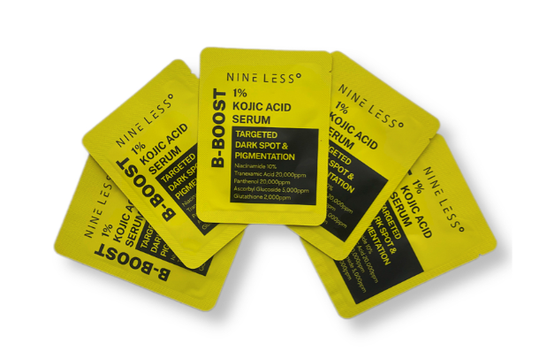 Nine Less B-Boost 1% Kojic Acid Serum Sample 2ml - résultat d'une peau éclatante et lumineuse