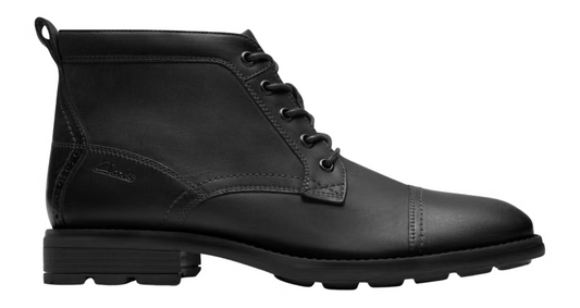 Clarks Emmet Zip Boots - Hommes - Noir - Taille 46 - Bottes en cuir avec fermeture éclair et lacets