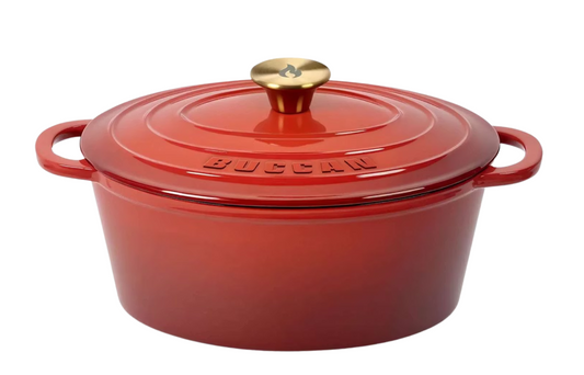Buccan Cooking - Hammersley - Cocotte en fonte 27 x 21 cm - Ovale - Rouge