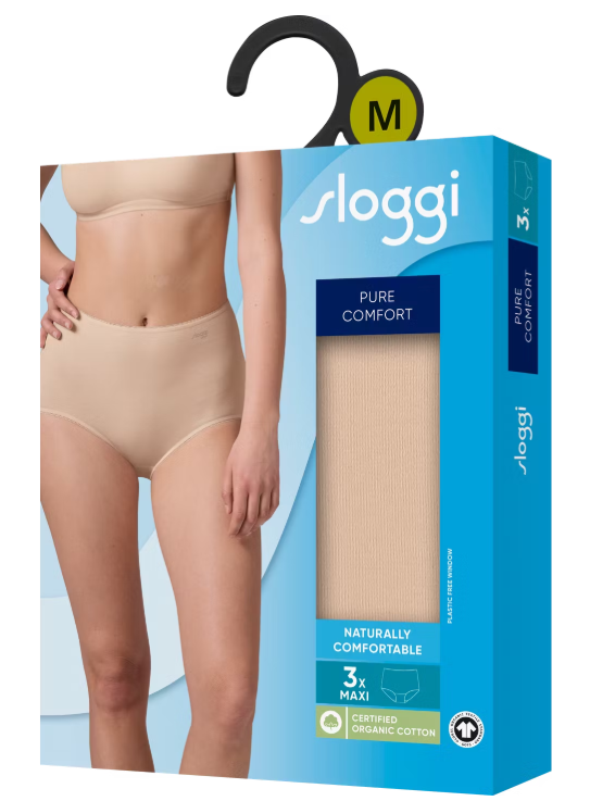 Sloggi Pure Comfort H Maxi Briefs - Women - 3-pack - Skin - Size L