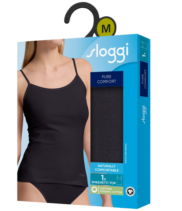 Sloggi Pure Comfort H Spaghetti Top Ladies - Black - XL