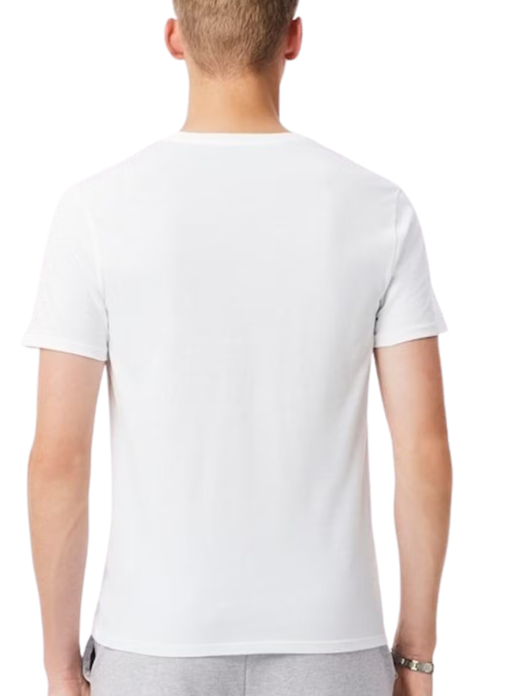 Lacoste 3x T-Shirts basiques pour hommes - Jersey de coton doux - Taille XL - Blanc, Argent et Chine Noir