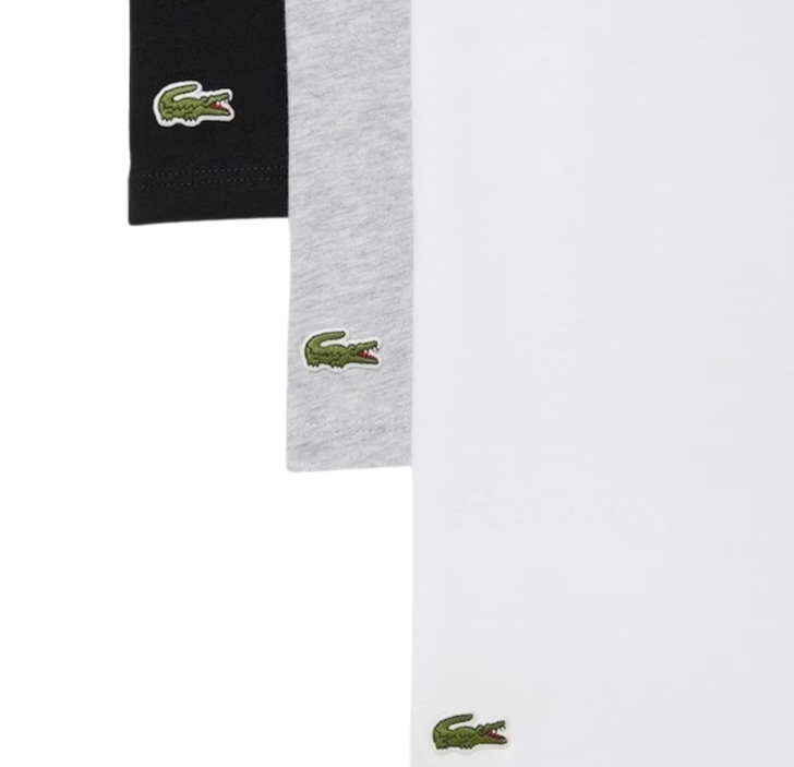 Lacoste 3x T-Shirts basiques pour hommes - Jersey de coton doux - Taille XL - Blanc, Argent et Chine Noir