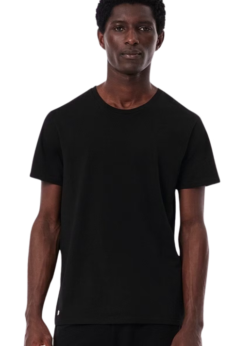 Lacoste 3x T-Shirts basiques pour hommes - Jersey de coton doux - Taille XL - Blanc, Argent et Chine Noir