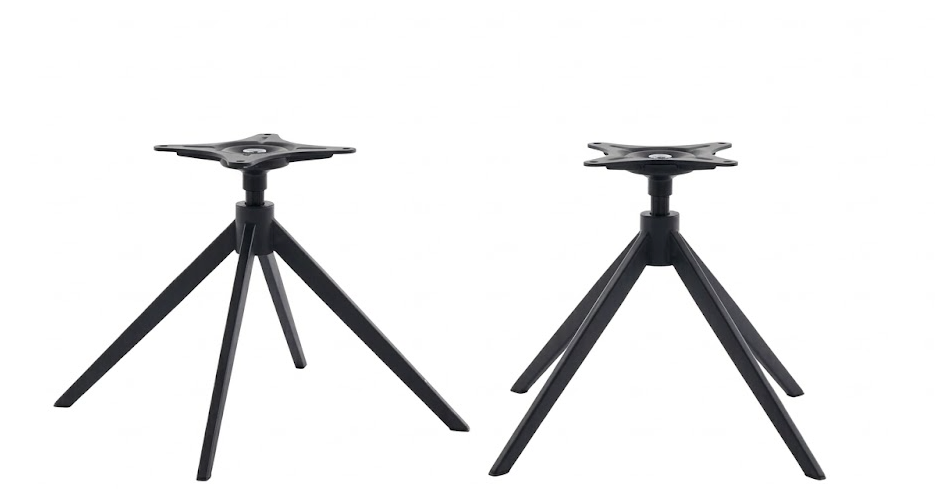 Criks Design - Base pour chaise de salle à manger - 2 pièces et rotative à 360° - équipée d'un mécanisme d'inversion automatique - pour montage sous les sièges Mandy - Métal noir