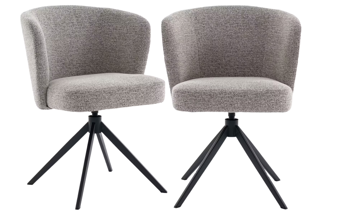 Criks Design - Base pour chaise de salle à manger - 2 pièces et rotative à 360° - équipée d'un mécanisme d'inversion automatique - pour montage sous les sièges Mandy - Métal noir